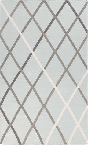 Darlaston Gray Trellis Wool Area Rug - Clearance - Ornate Home