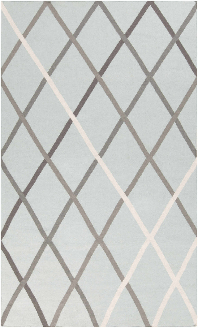 Darlaston Gray Trellis Wool Area Rug - Clearance - Ornate Home