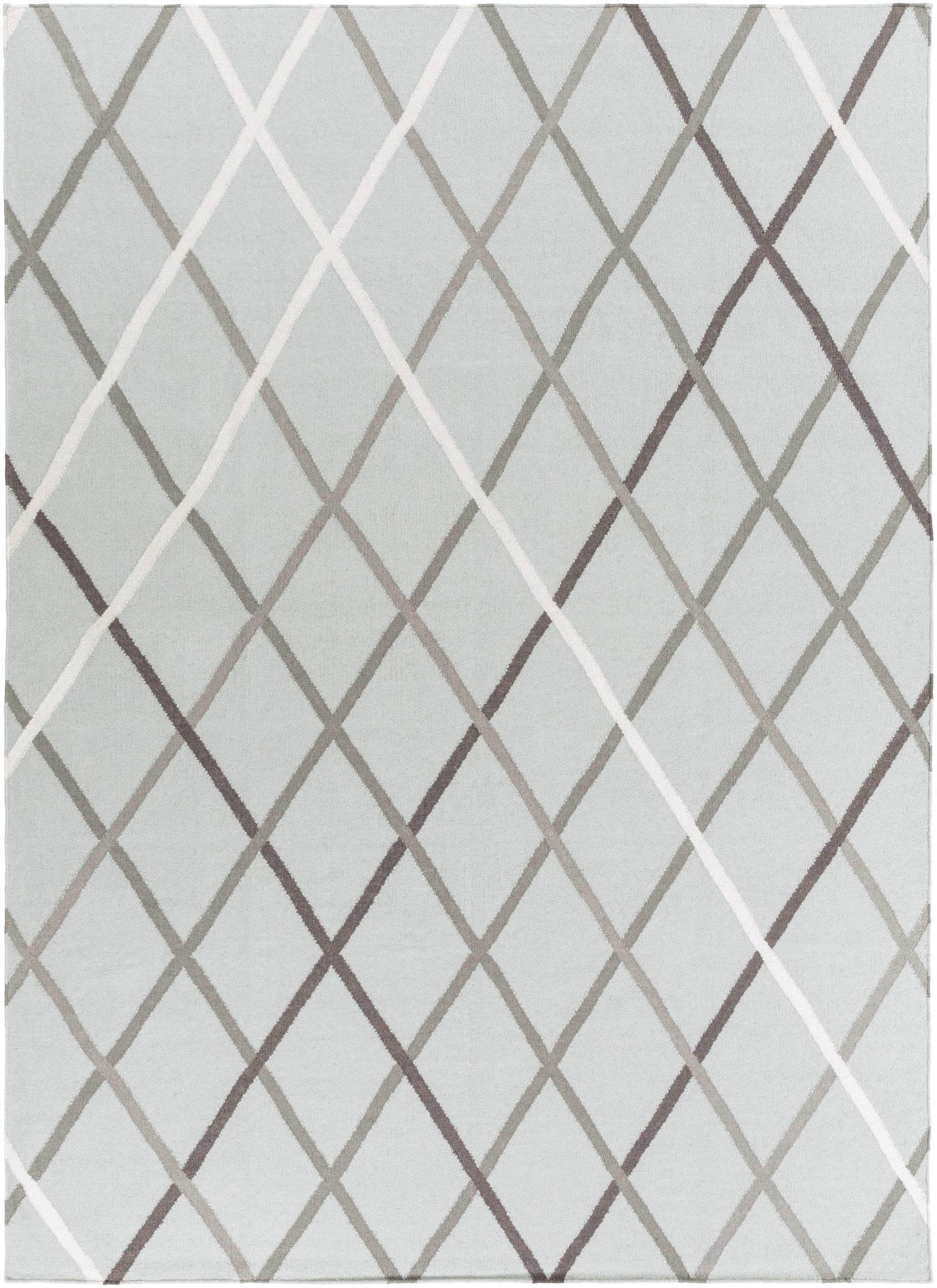 Darlaston Gray Trellis Wool Area Rug - Clearance - Ornate Home