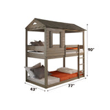 Darlene Rustic Gray Twin/Twin Bunk Bed - Ornate Home
