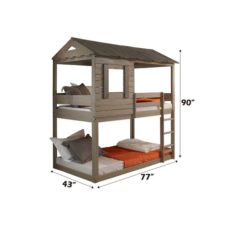 Darlene Rustic Gray Twin/Twin Bunk Bed - Ornate Home