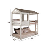 Darlene Rustic White Twin/Twin Bunk Bed - Ornate Home