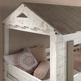 Darlene Rustic White Twin/Twin Bunk Bed - Ornate Home