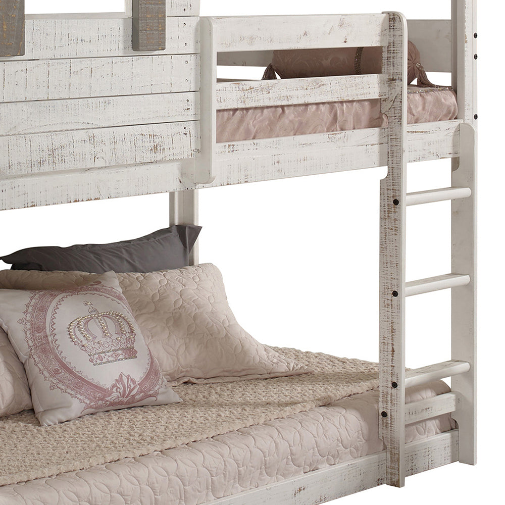 Darlene Rustic White Twin/Twin Bunk Bed - Ornate Home