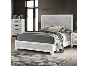 Darlene White E.King Bed - Ornate Home
