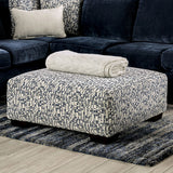 Darlington Ivory/Navy Ottoman - Ornate Home