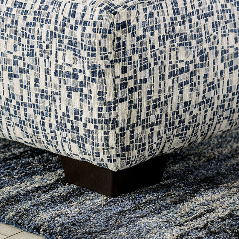 Darlington Ivory/Navy Ottoman - Ornate Home