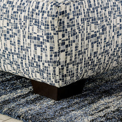 Darlington Ivory/Navy Ottoman - Ornate Home