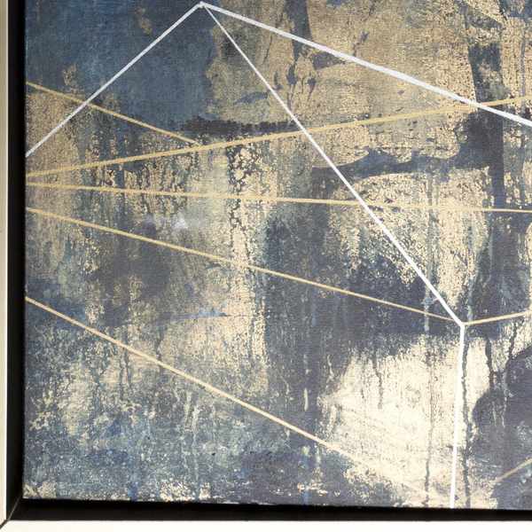 Darmstadt Abstract Gold and Blue Canvas Wall Art - Ornate Home