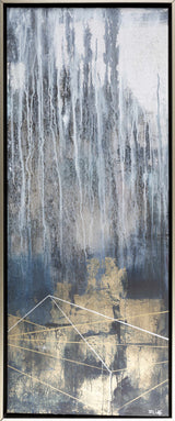 Darmstadt Abstract Gold and Blue Canvas Wall Art - Ornate Home