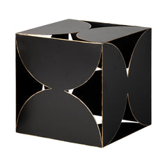 Darren Black Large Metal Decorative Cube - Ornate Home