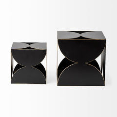 Darren Black Large Metal Decorative Cube - Ornate Home