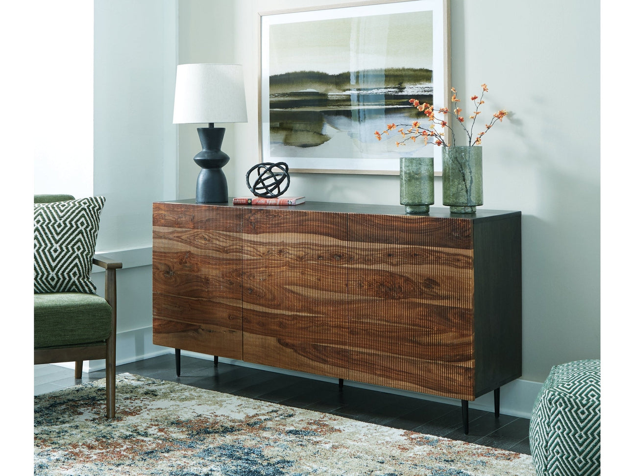 Darrey Natural/Brown Accent Cabinet - Ornate Home