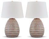 Darrich Beige/White 2-Piece Lamp Set (Online Special Price) - Ornate Home