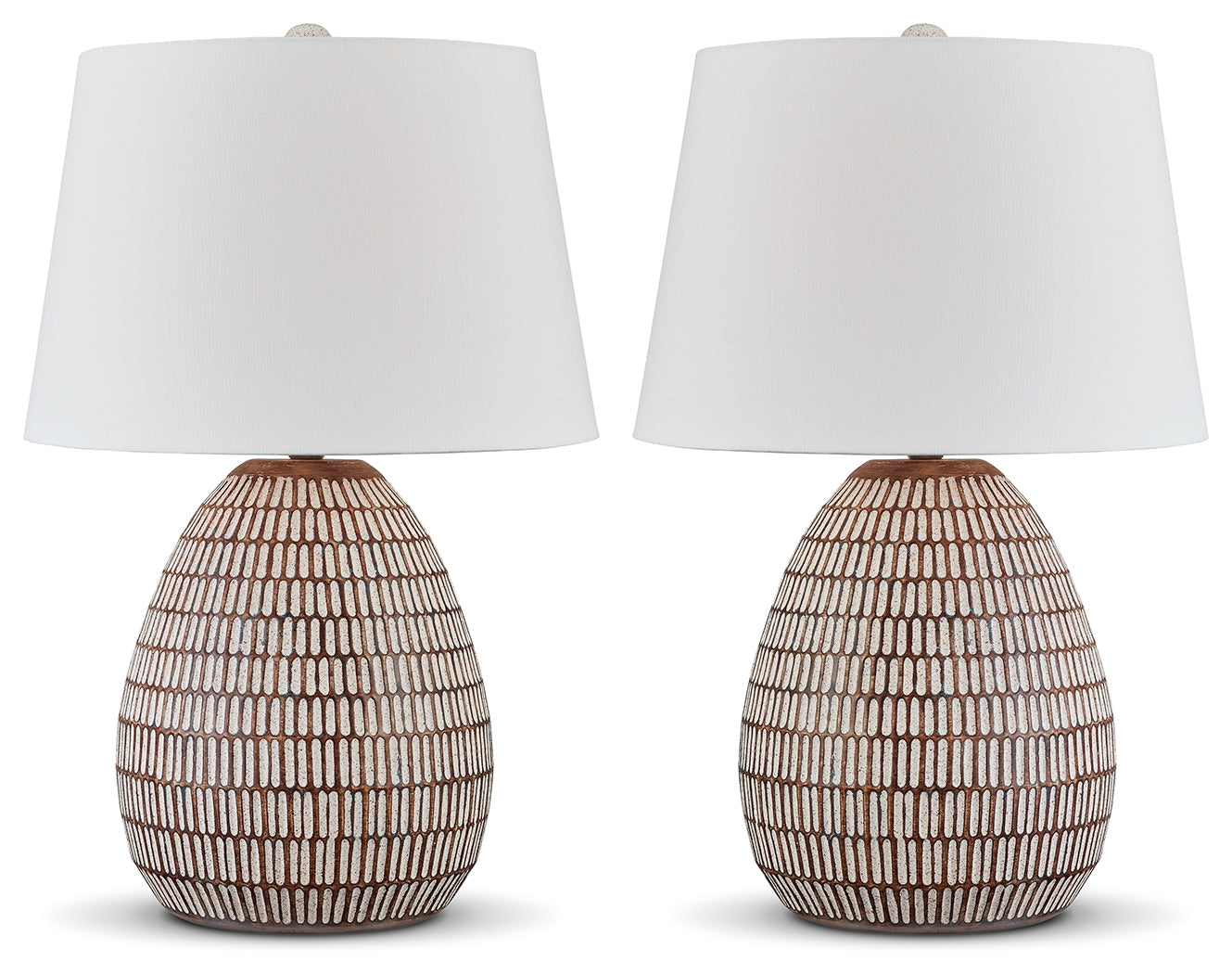 Darrich Beige/White 2-Piece Lamp Set (Online Special Price) - Ornate Home