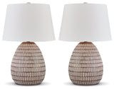 Darrich Beige/White 2-Piece Lamp Set - Ornate Home
