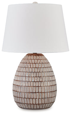 Darrich Beige/White 2-Piece Lamp Set - Ornate Home