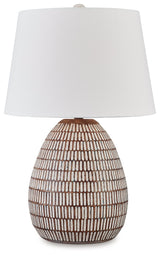 Darrich Beige/White Table Lamp - Ornate Home