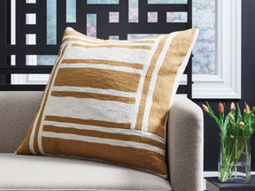 Darrman Ochre/Ivory Pillow (Set of 4) (Online Special Price) - Ornate Home