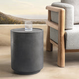 Darsa Dark Gray Round Outdoor Accent Table - Ornate Home