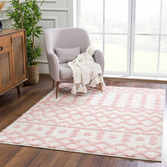 Darva Pink Plush Area Carpet - Ornate Home