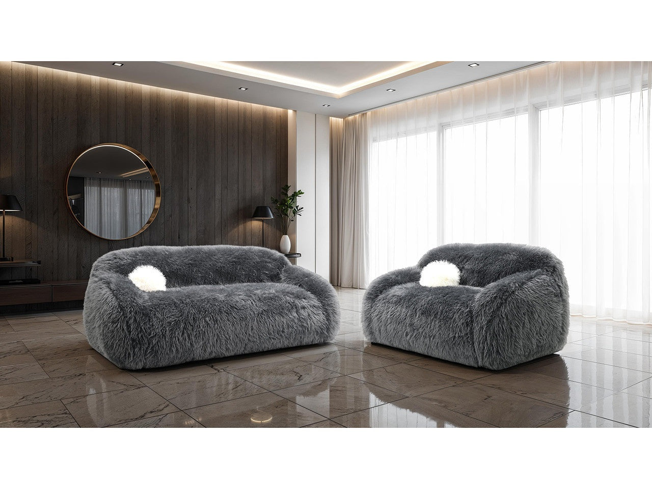 Darwen Dark Gray Sofa & Loveseat - Ornate Home