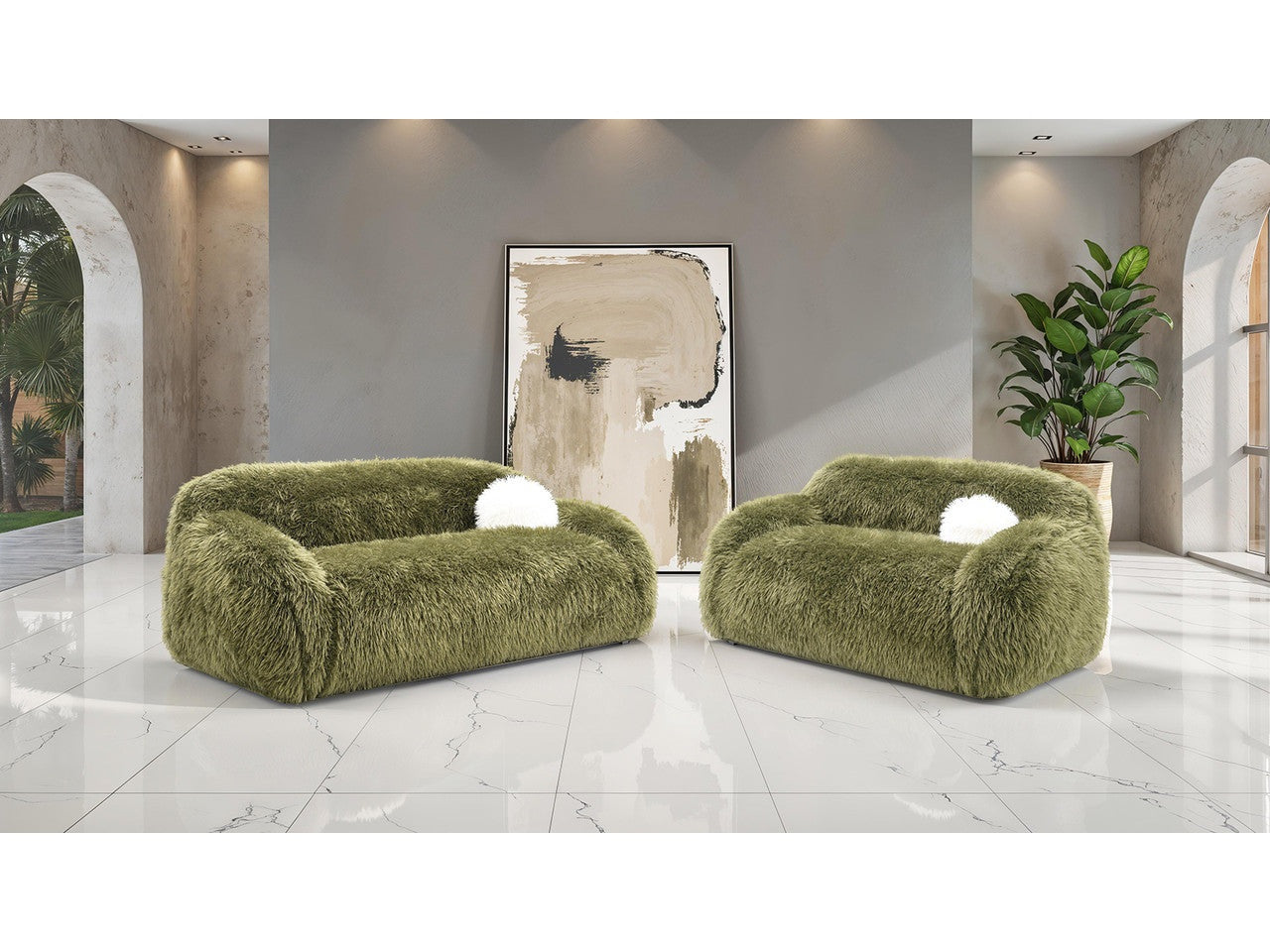 Darwen Green Sofa & Loveseat - Ornate Home