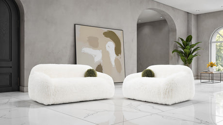 Darwen White Loveseat - Ornate Home