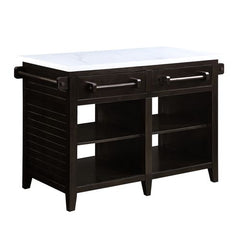 Darwid White/Espresso Kitchen Island - Ornate Home