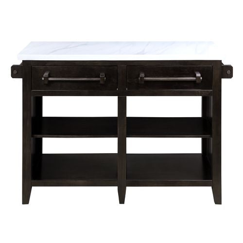 Darwid White/Espresso Kitchen Island - Ornate Home