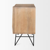Darwin Light Brown Wooden 2 Door with 2 Shelves Accent Cabinet - Ornate Home