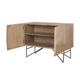 Darwin Light Brown Wooden 2 Door with 2 Shelves Accent Cabinet - Ornate Home