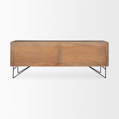 Darwin Light Brown Wooden 4 Door with 2 Shelves Sideboard