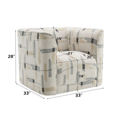 Darya Beige Pattern Chair w/Swivel - Ornate Home