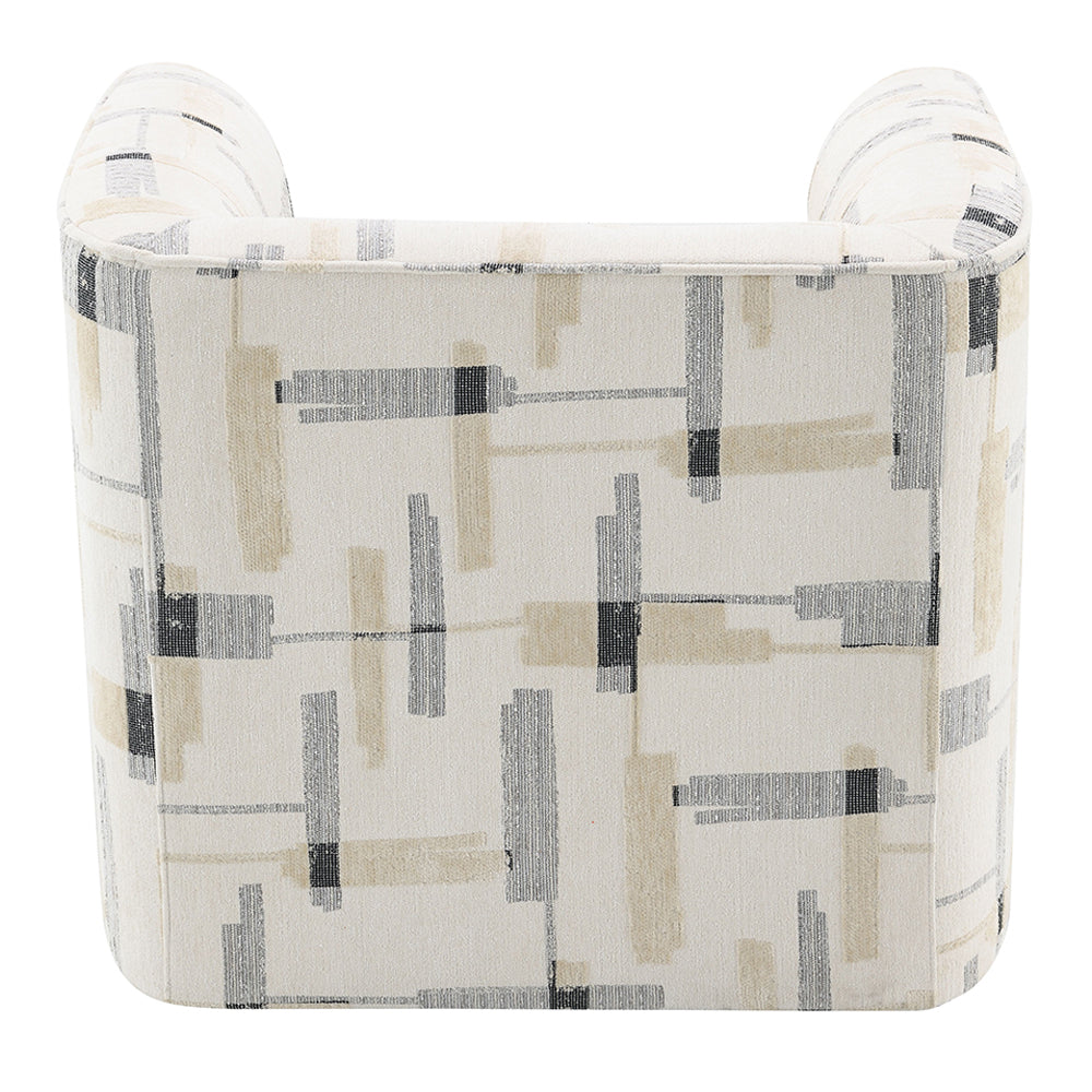 Darya Beige Pattern Chair w/Swivel - Ornate Home