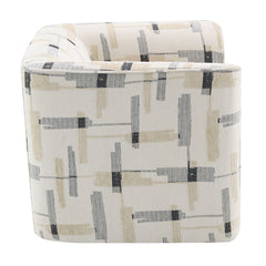 Darya Beige Pattern Chair w/Swivel - Ornate Home
