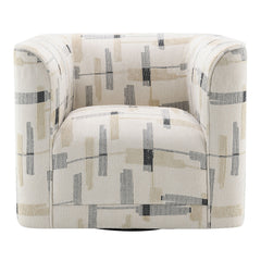 Darya Beige Pattern Chair w/Swivel - Ornate Home