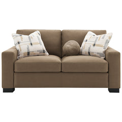 Darya Suede Brown Loveseat w/3 Pillows - Ornate Home