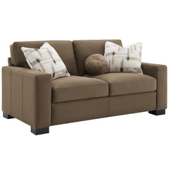 Darya Suede Brown Loveseat w/3 Pillows - Ornate Home