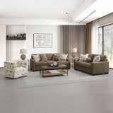 Darya Suede Brown Sofa w/4 Pillows - Ornate Home