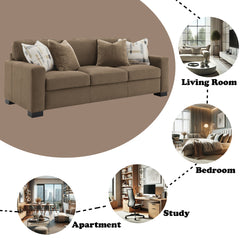 Darya Suede Brown Sofa w/4 Pillows - Ornate Home