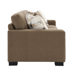 Darya Suede Brown Sofa w/4 Pillows - Ornate Home