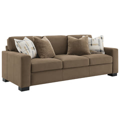 Darya Suede Brown Sofa w/4 Pillows - Ornate Home