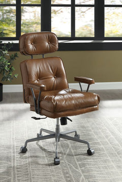 Dasya Brown/Iron Swivel Office Chair - Ornate Home