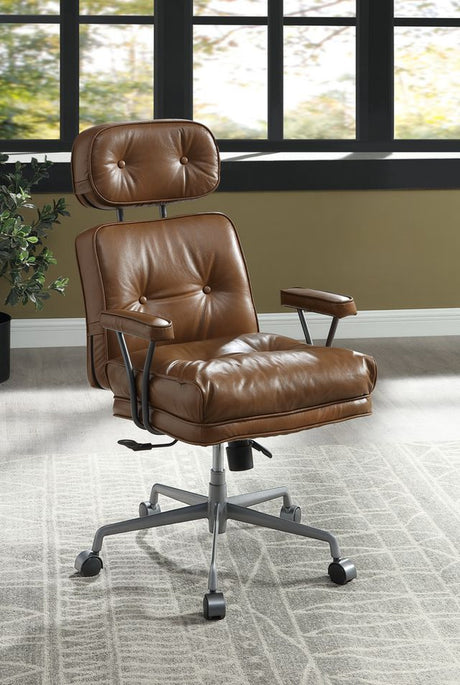 Dasya Brown/Iron Swivel Office Chair - Ornate Home