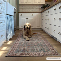 Dauis Blue Persian Style Washable Rug - Clearance - Ornate Home