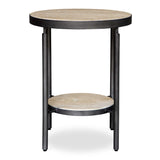 Dauntless Black/Yellow Travertine Side Table - Ornate Home