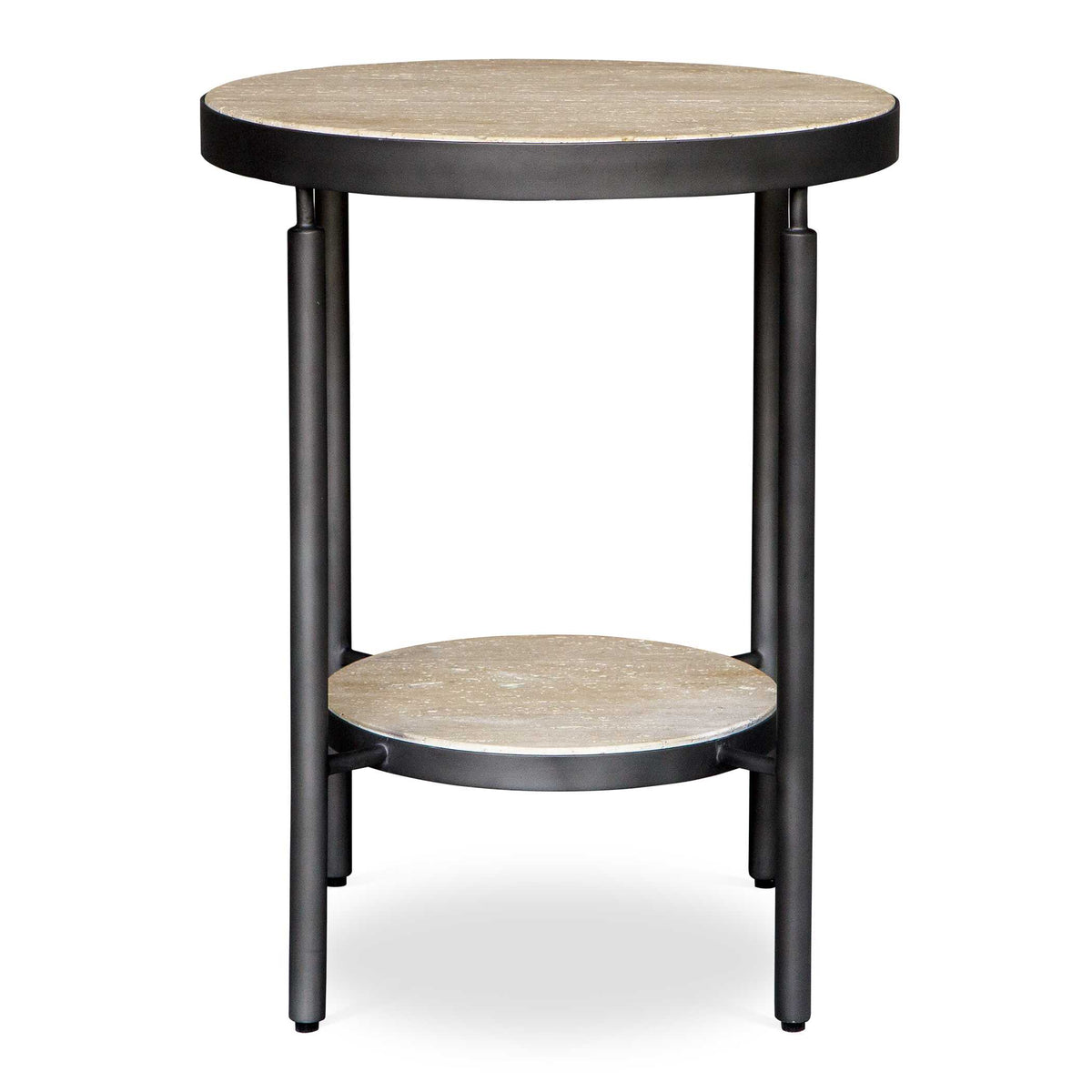 Dauntless Black/Yellow Travertine Side Table - Ornate Home