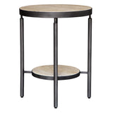 Dauntless Black/Yellow Travertine Side Table - Ornate Home