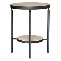 Dauntless Black/Yellow Travertine Side Table - Ornate Home